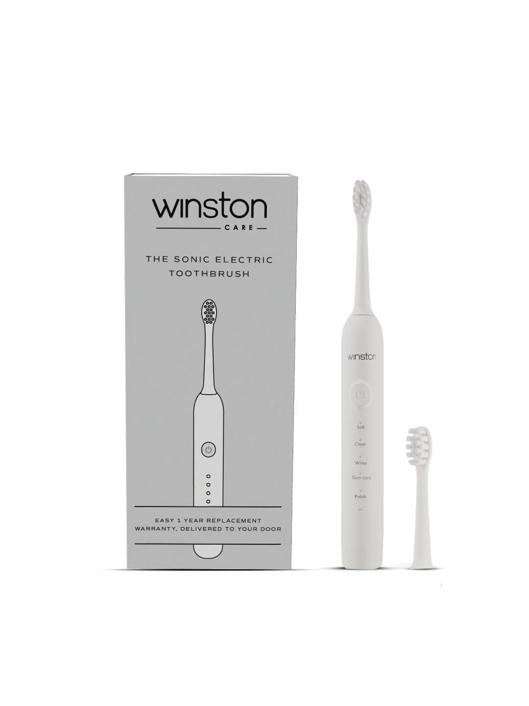 WINSTON Sonic Electric Toothbrush, Soft Charcoal Bristles, 2 Modes,