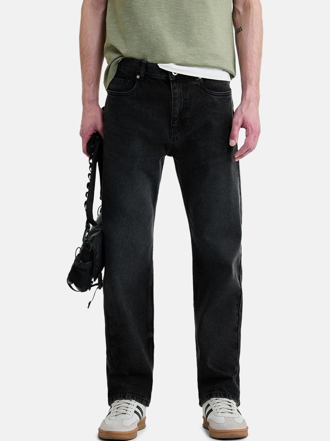 Snitch Black Mid-Rise Straight Fit Jeans