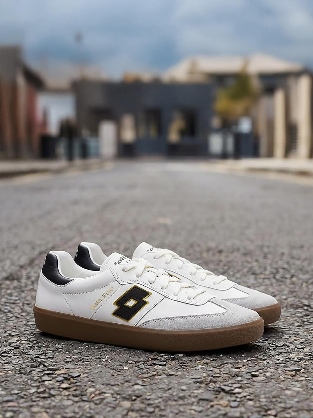 Lotto Men Brasil Select OG White Leather Sneakers - Image 1
