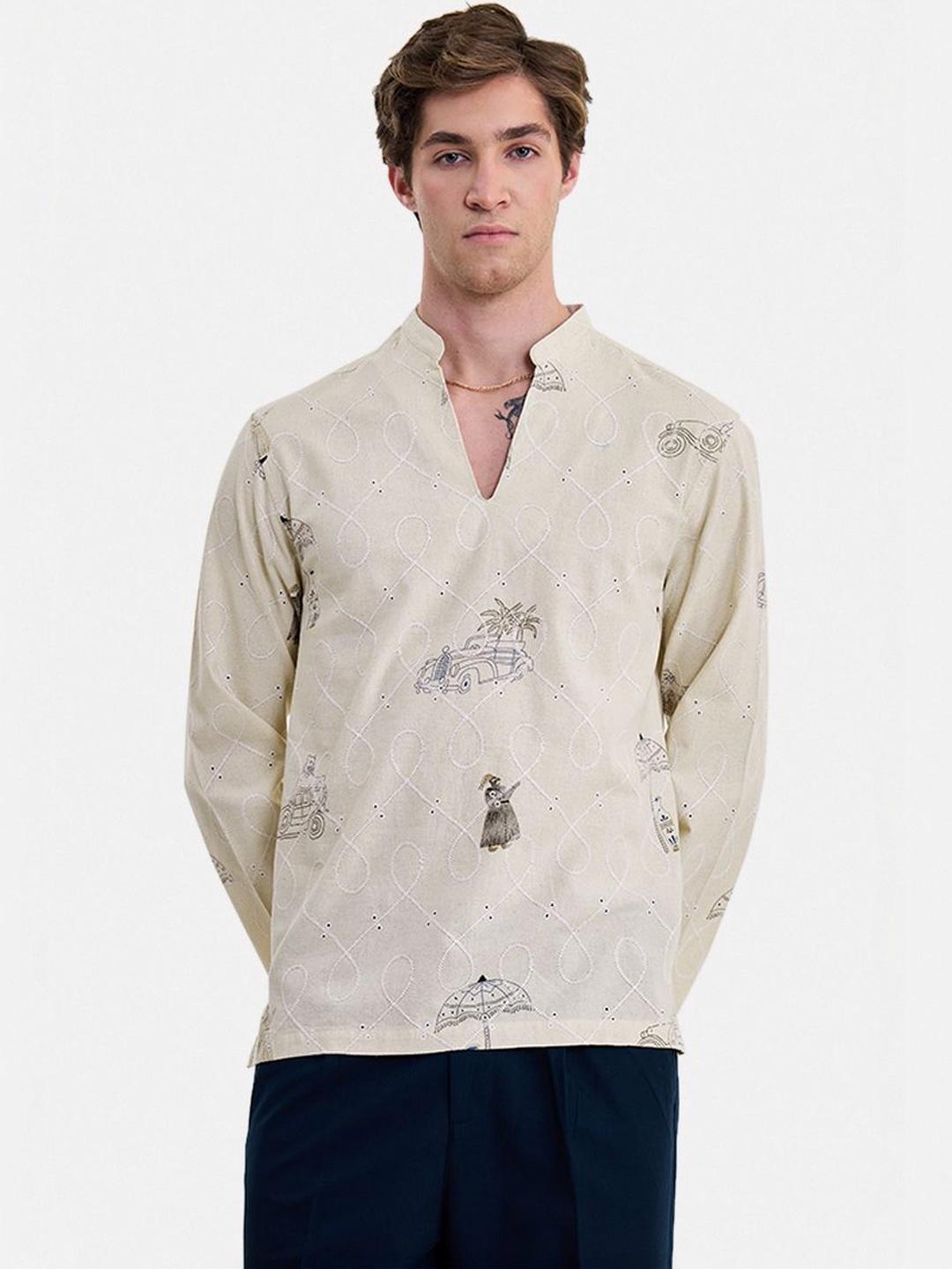 Snitch Cream Embroidery Shirt White
