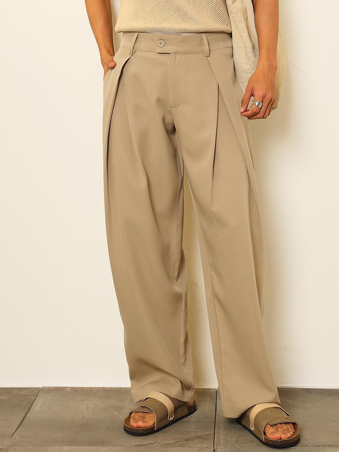 MASCLN SASSAFRAS Men Relaxed High-Rise Easy Wash Pleated Trousers - Image 1