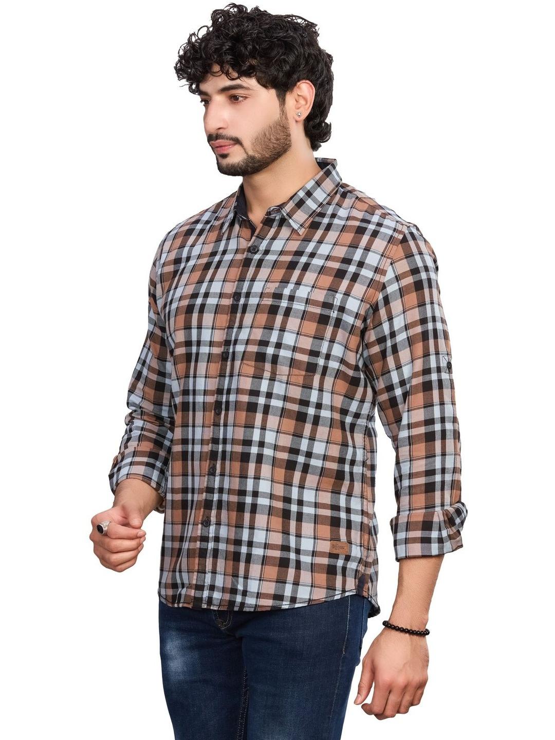 Roadster Checked Pure Cotton Spread Collar Shirts - Image 1