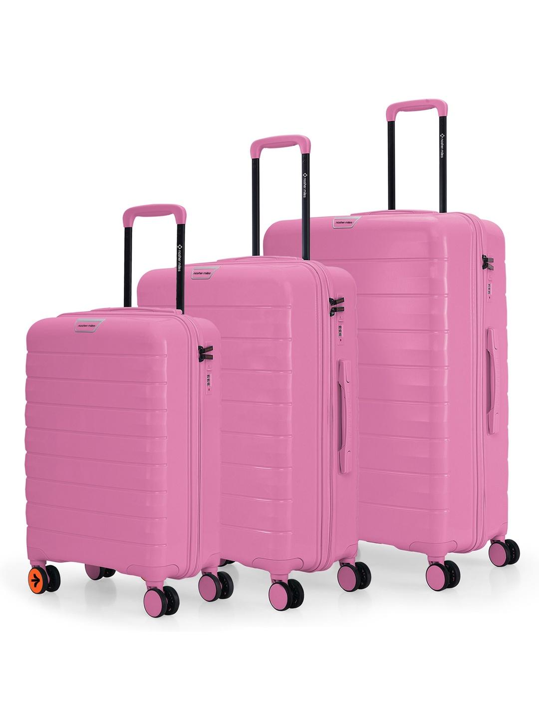 Buy Nasher Miles Vienna Polypropylene Set of 3 S/M/L Pink Trolley