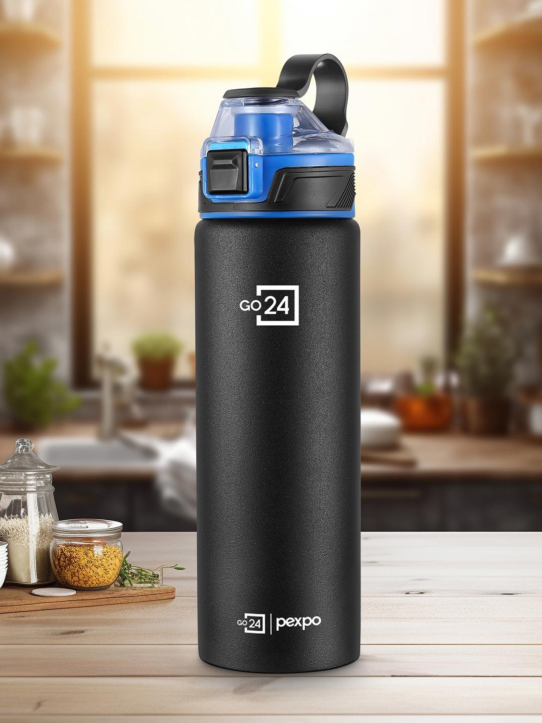 Go24 Arctic Black 800ml Stainless Steel Water Bottle - Image 1