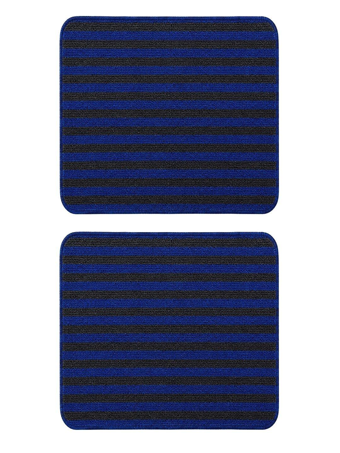 Status Blue & Black Striped Anti-Slip 2-Pcs Doormats