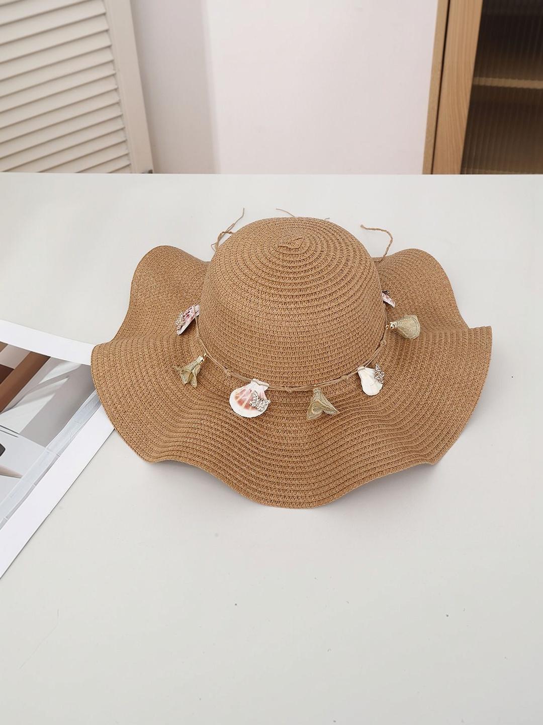 Buy StyleCast x Revolte Women Khaki Solid Sun Hat - Hat for Women
