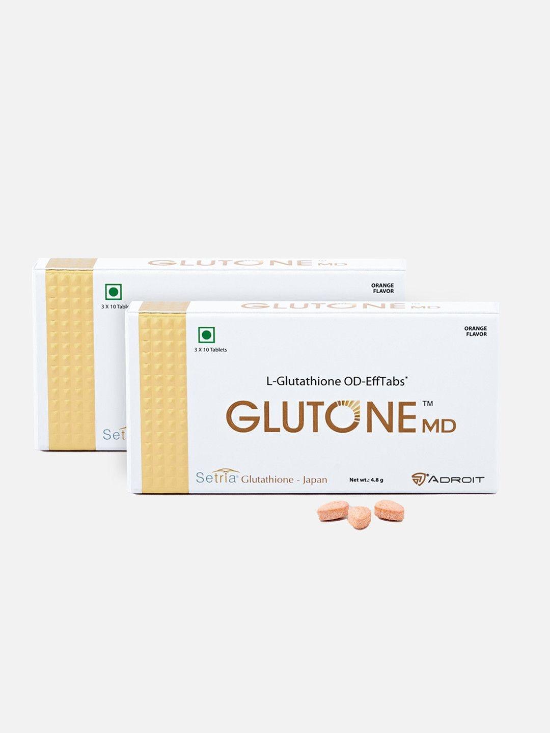 Buy GLUTONE Set Of 2 Setria Glutathione Mouth-Dissolving Effervescent  Tablets 30 Tablets Each - Skin Supplements for Unisex 33932972