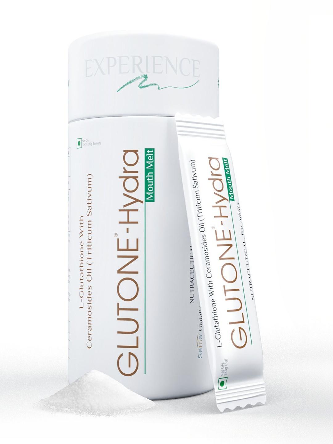 Buy GLUTONE Hydra L-Glutathione Mouth Melt with Ceramosides and Setria - 10  Sachets - Skin Supplements for Unisex 31225102 | Myntra
