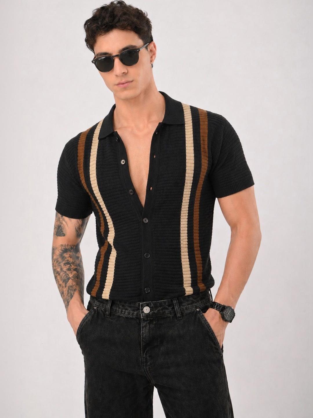 TRICOTE Men Relaxed Striped Casual Shirt - Image 1