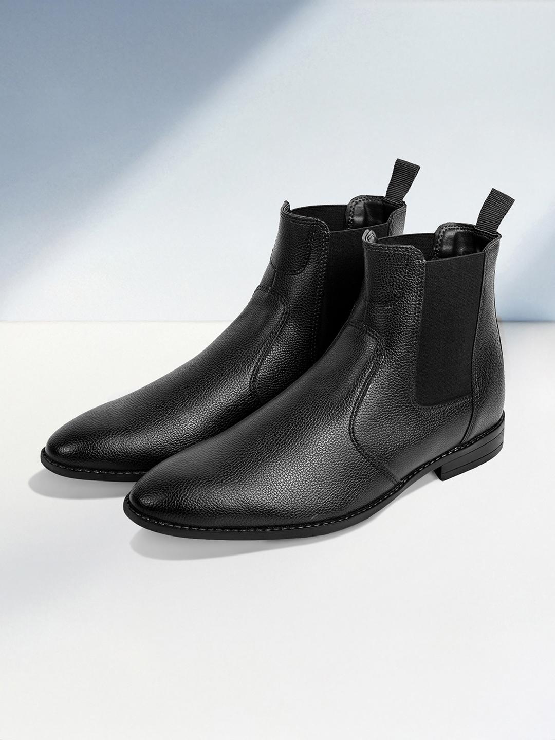Louis Stitch Men Obsidian Black Mid Top Slip On Chelsea Boots - Image 1