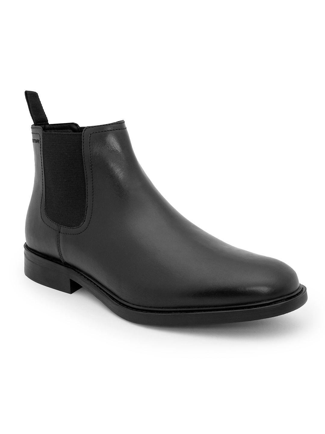Red Tape Men Round Toe Slip-On Chelsea Boots Red