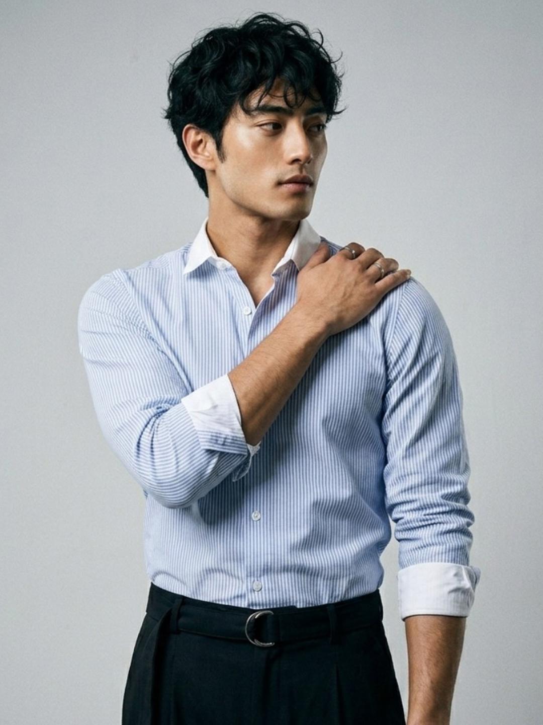 OvrWrk Striped Slim Fit Casual Shirt - Image 1