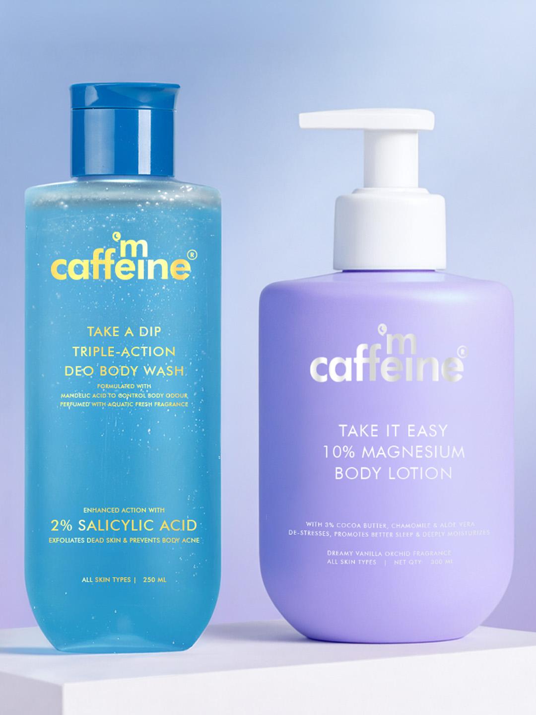 MCaffeine Take It Easy Body Lotion 300ml & Take A Dip Body Wash 250ml - Image 1