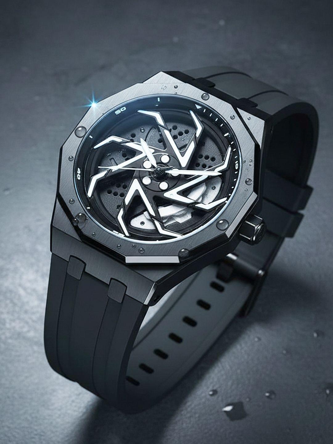 IIK COLLECTION Men Skeleton Dial Watch IIK-6006M - Image 1