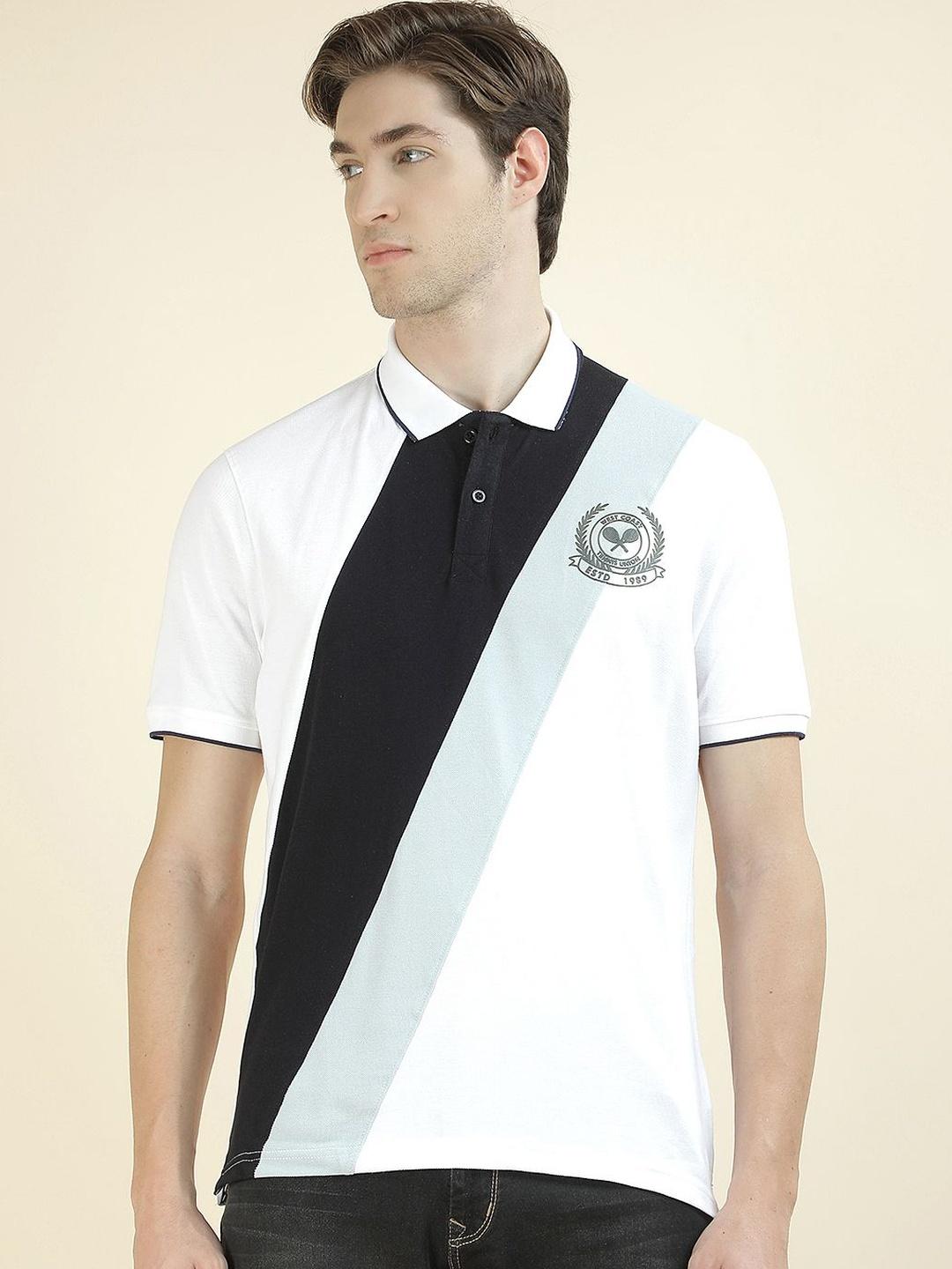 Cantabil Men Colourblocked Polo T-Shirt