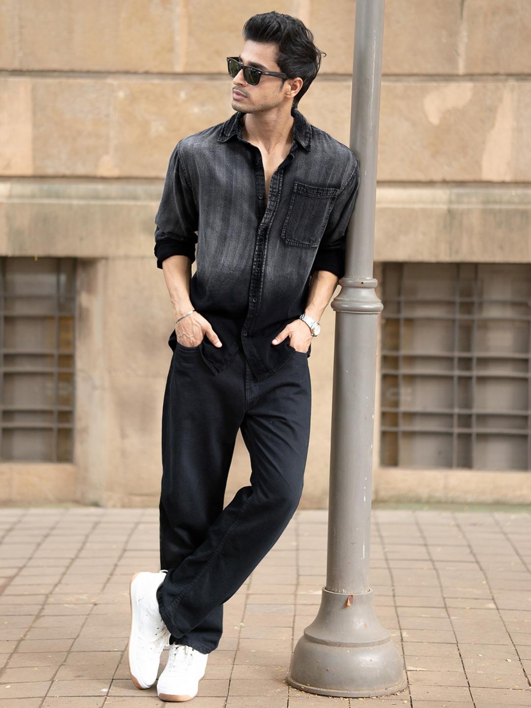 Powerlook Men Faded Spread Collar Pure Cotton Casual Shirt - Image 1