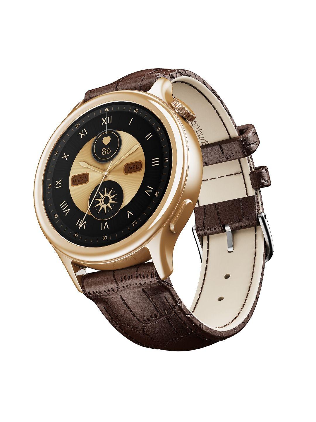 boAt Unisex Digital Enigma Daze Brown Leather Smart Watch - Image 1