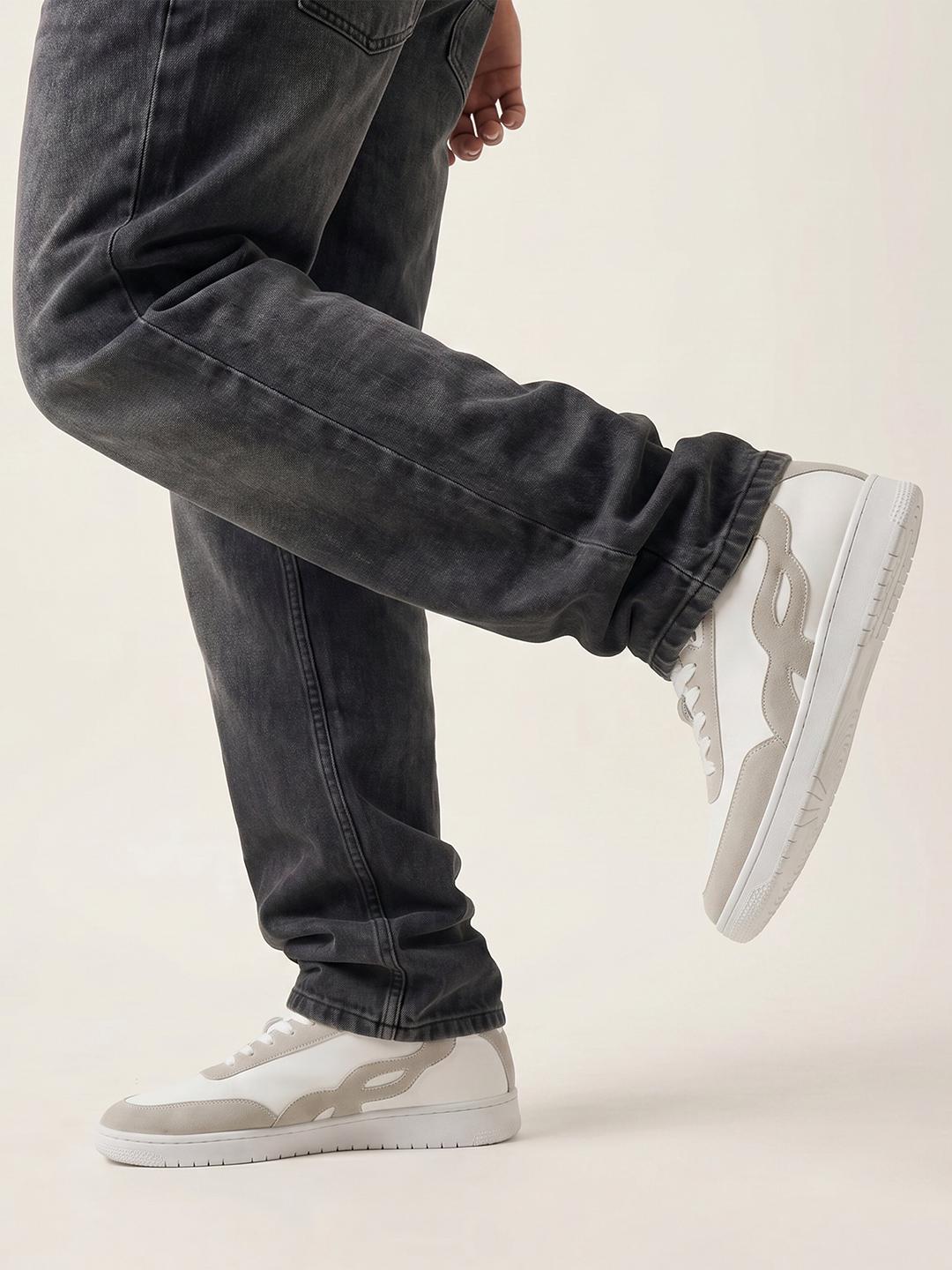 Ethik Bridge White Vegan Textured Casual Sneakers - Image 1
