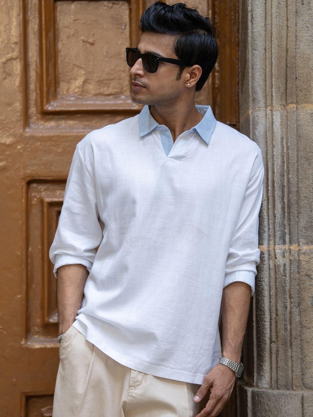 Powerlook Spread Collar Cotton Boxy Casual Shirt