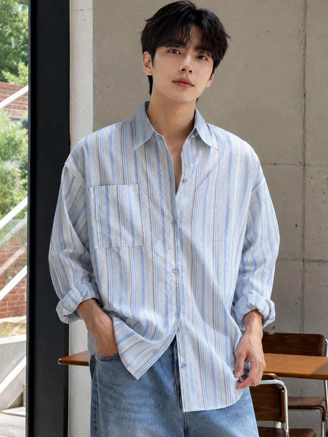 StyleCast Men Striped Casual Shirt - Image 1