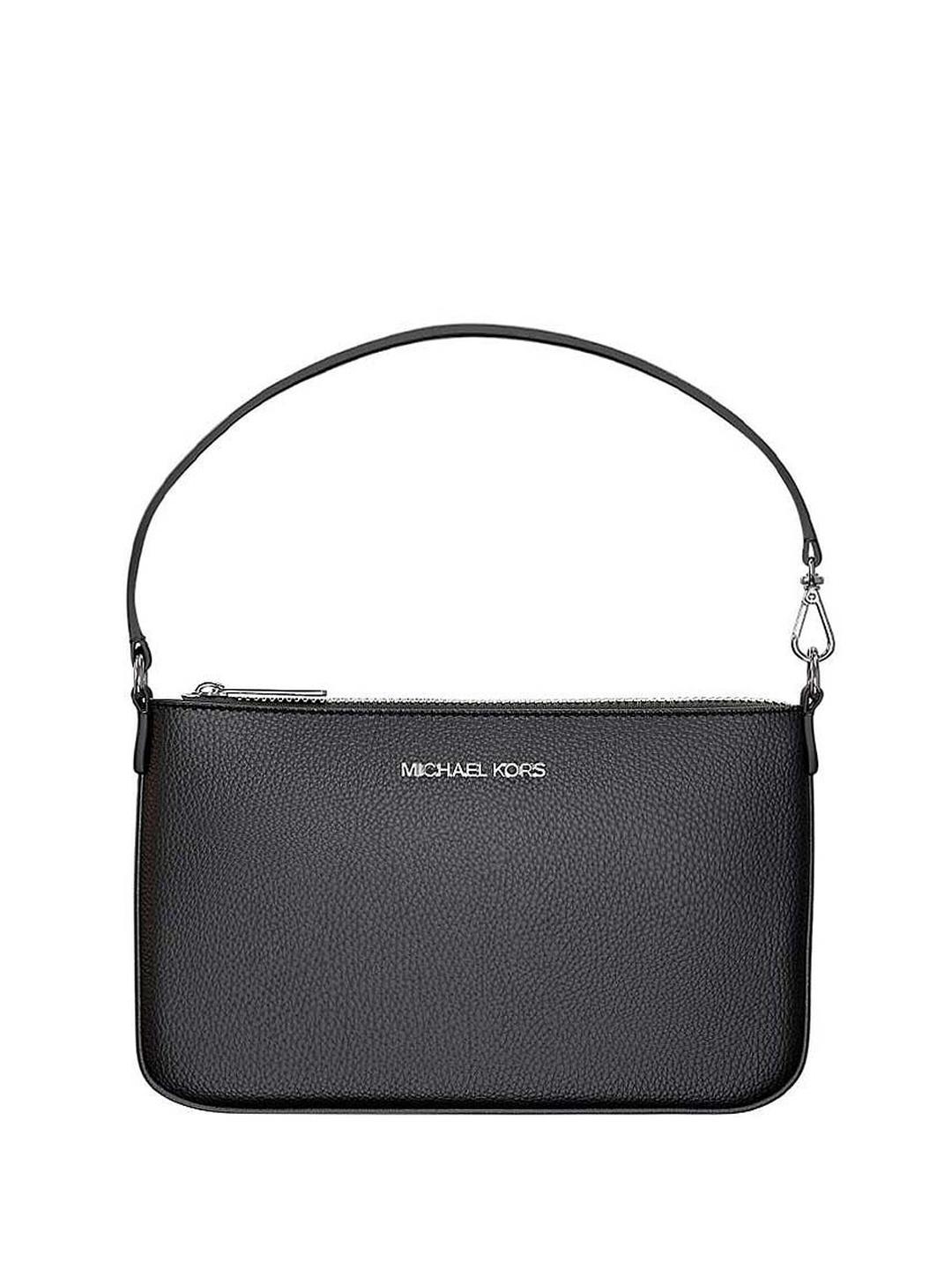 Buy Michael Kors Black Jet Set Logo Textured Wristlet - Wallets