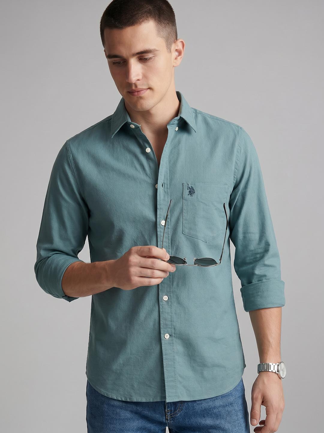 U.S. Polo Assn. Spread Collar Cotton Casual Shirt - Image 1