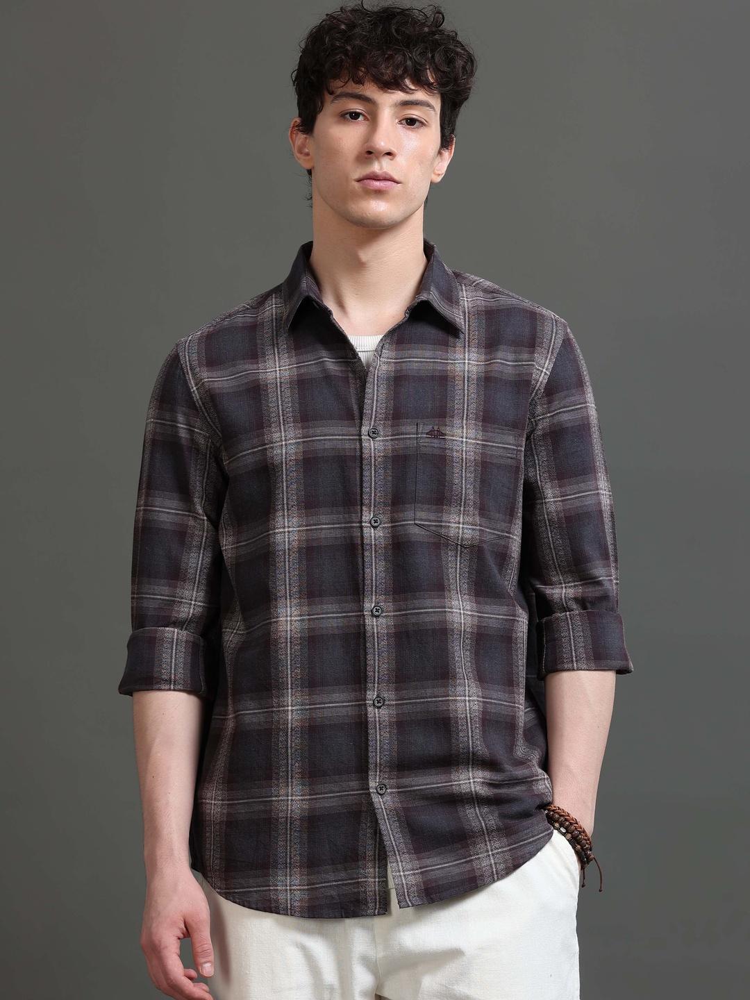 British Club Men Slim Fit Checked Shirt - Image 1