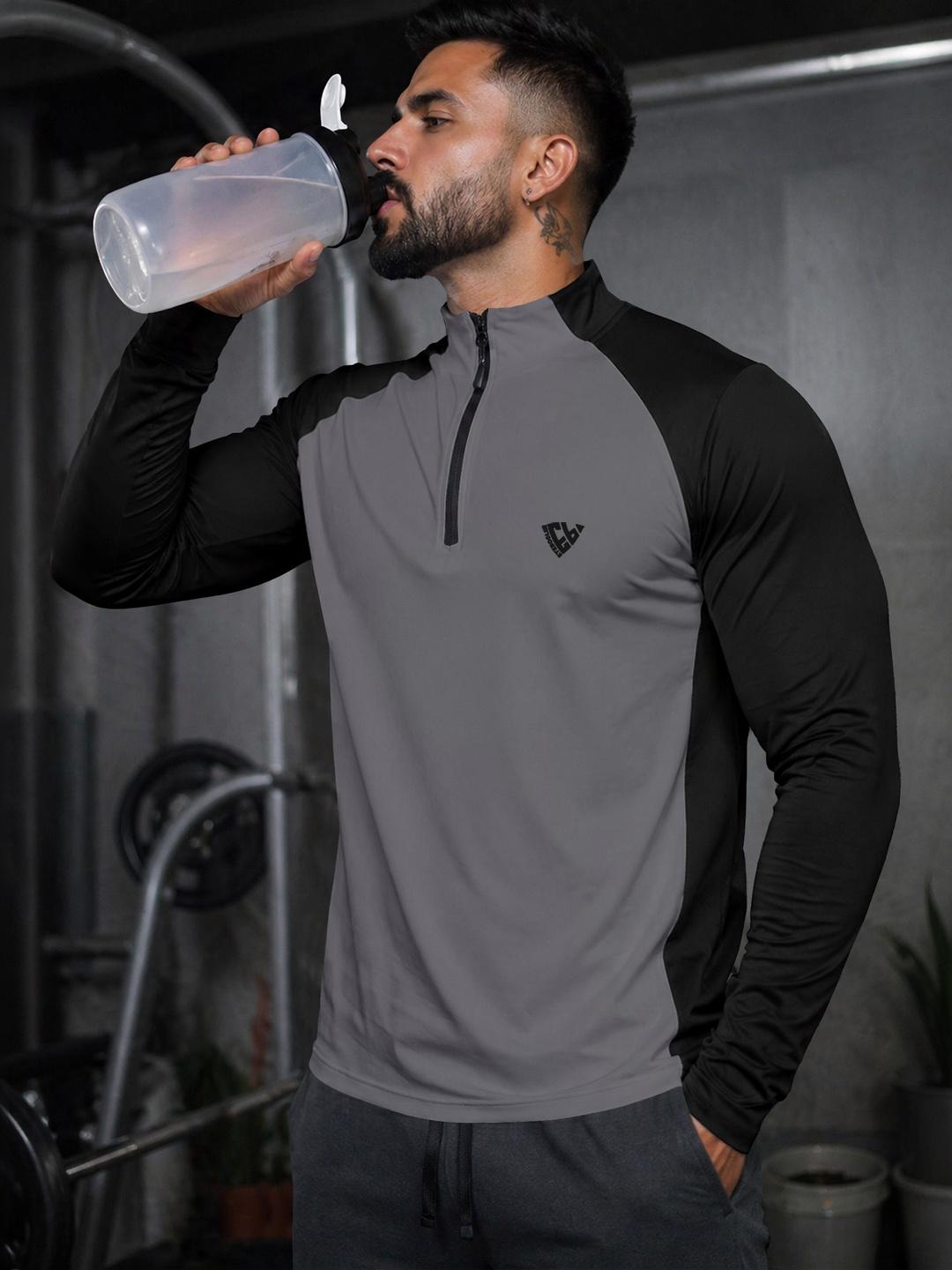 Eyebogler Men High Neck Colourblocked T-Shirt - Image 1
