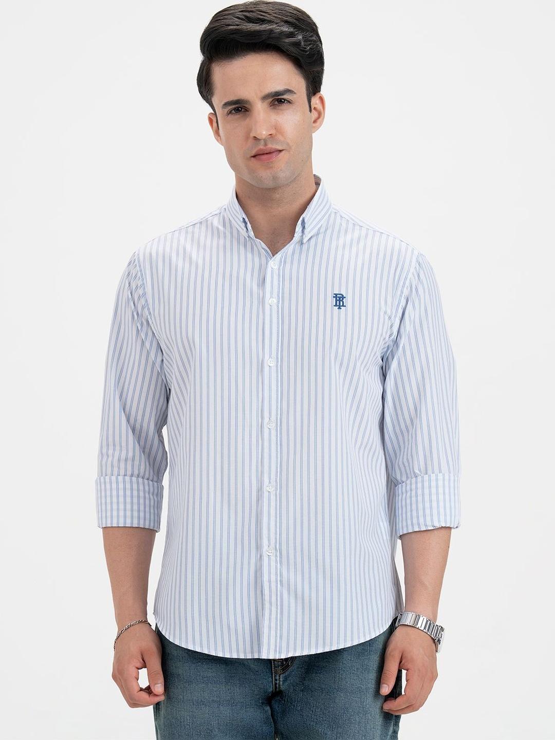 Red Tape Men Striped Casual Shirt Red - Image 1