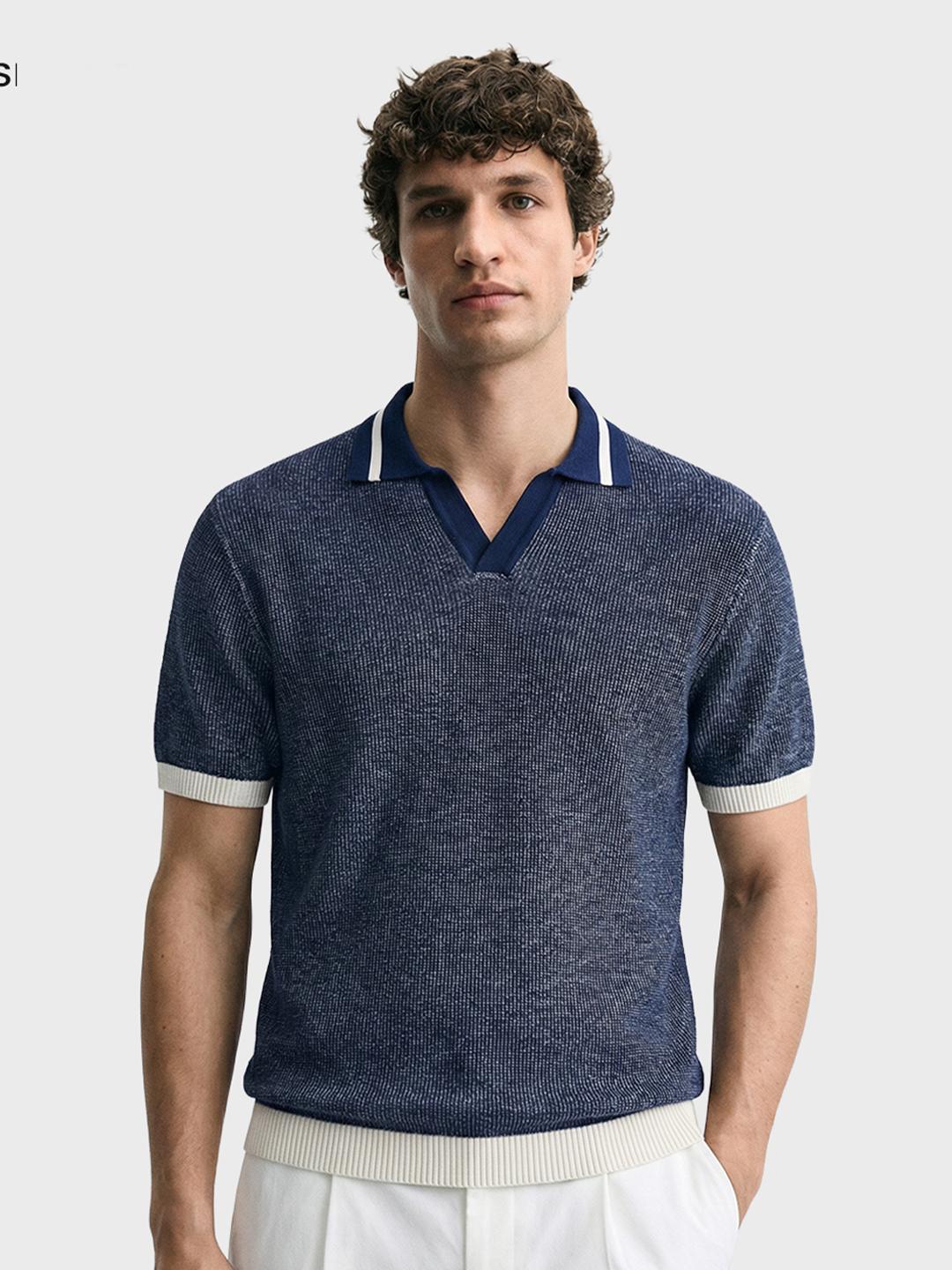 The Indian Garage Co Men Polo Collar Slim Fit T-shirt - Image 1