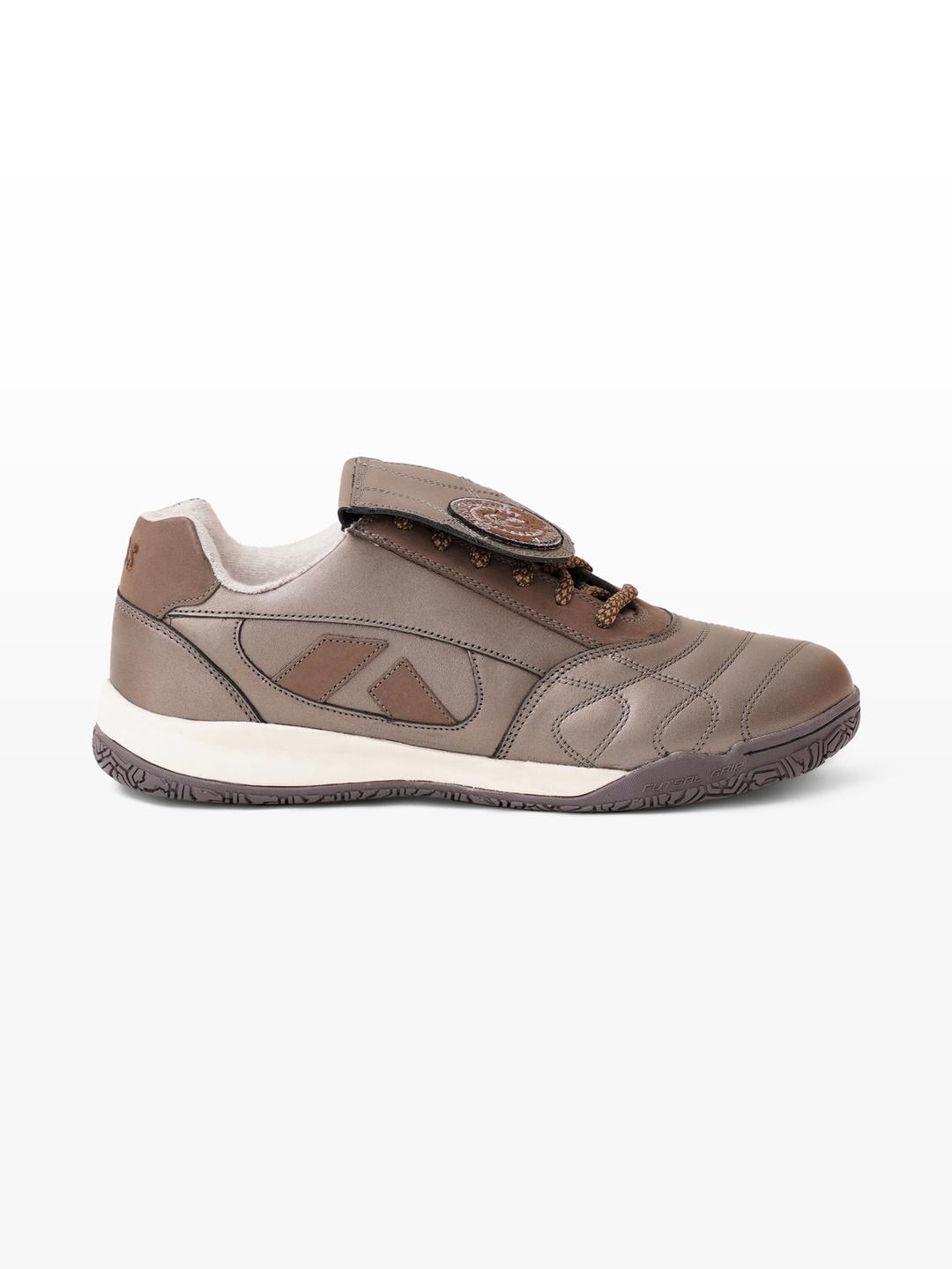 GULLYLABS Men Leather Eleven Crest x Nivia Silver Sneakers - Image 1