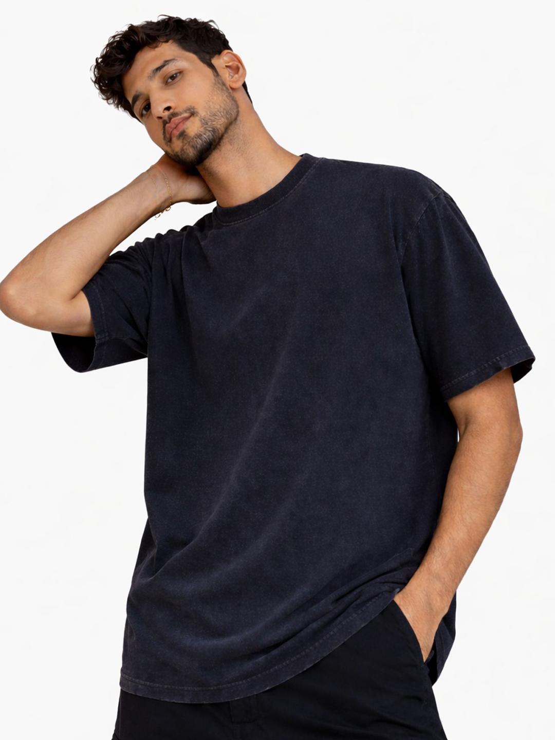 Buy IZF Men Blue Acid Wash Oversized T-shirt - Tshirts for Men