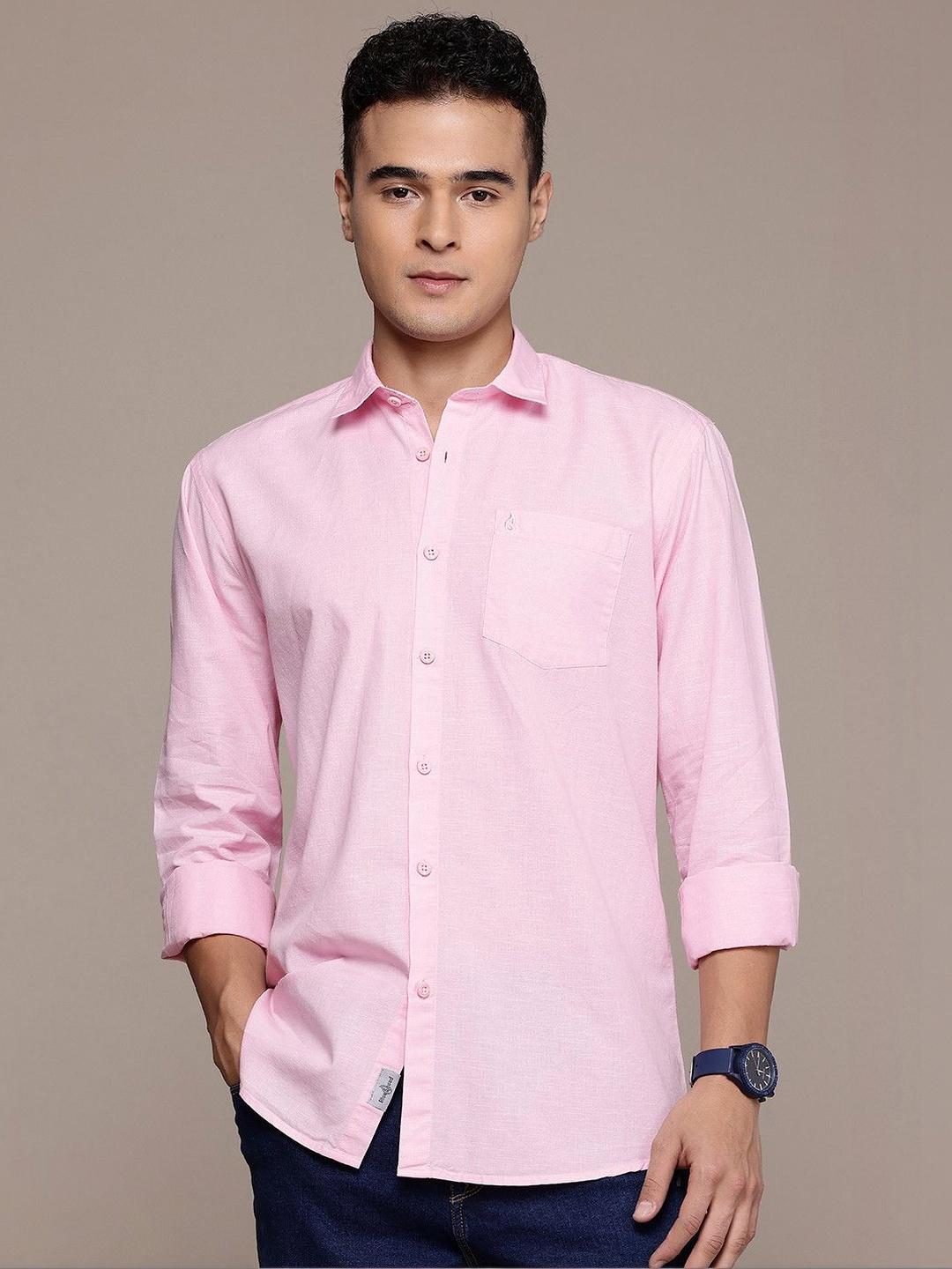 BS BLUE SQUAD Cotton Linen Casual Shirt (Blue)