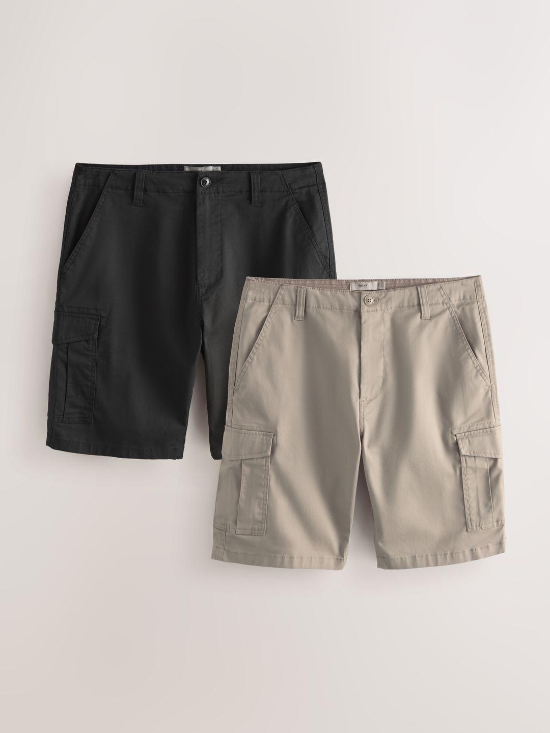 NEXT Men Pack of 2 Regular Fit Chino Shorts - Image 1