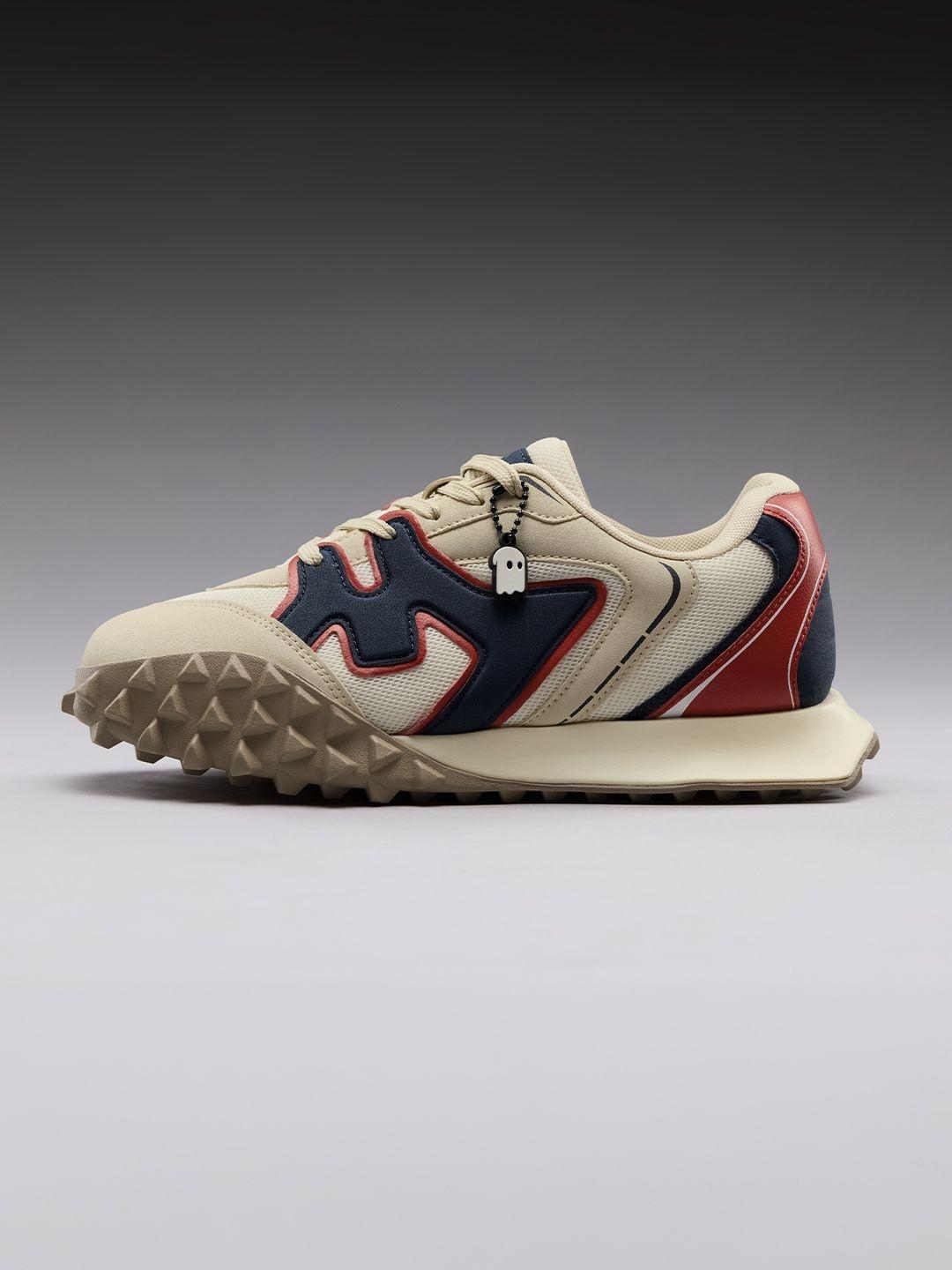 The Souled Store Men Beige Low Top Sneakers - Image 1