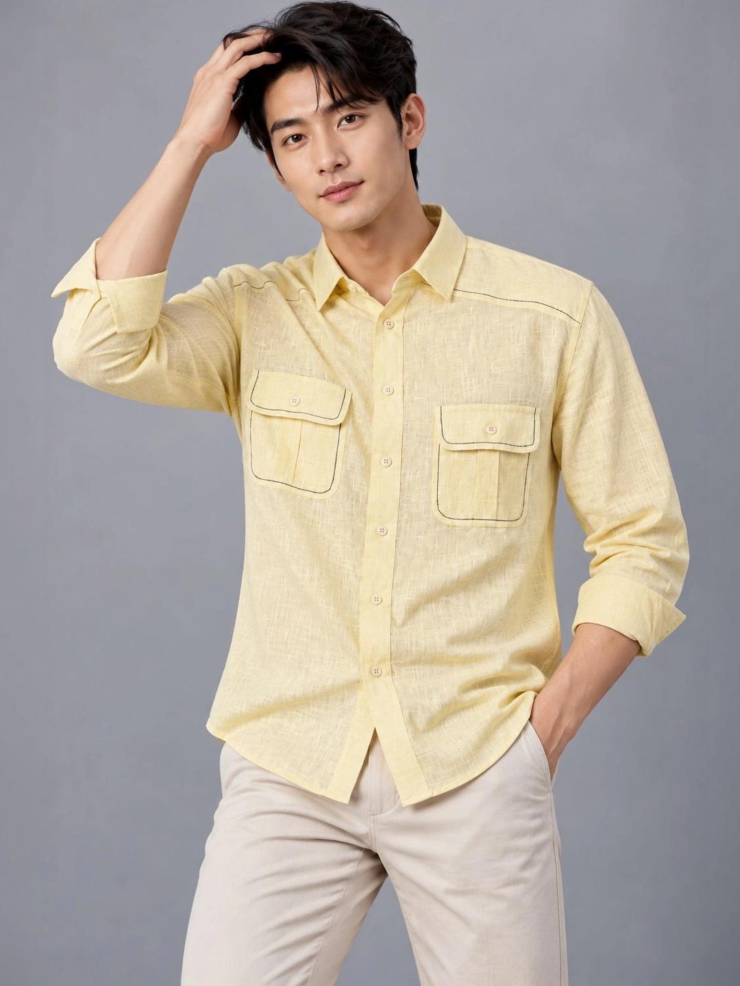 Crown Threads Men Long Sleeves Classic Casual Shirt - Image 1