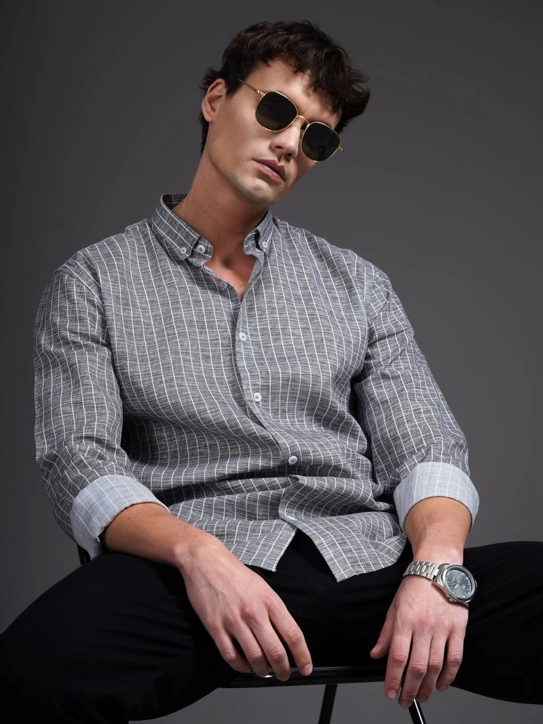 PAUL STREET Men Classic Checked Shirt - Image 1