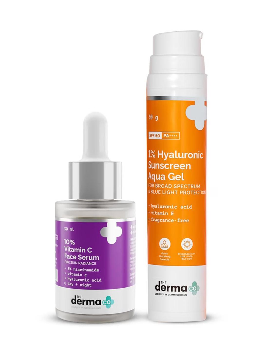 The Derma Co. SPF 50 Sunscreen & Face Serum Combo Pack of 2 - Image 1