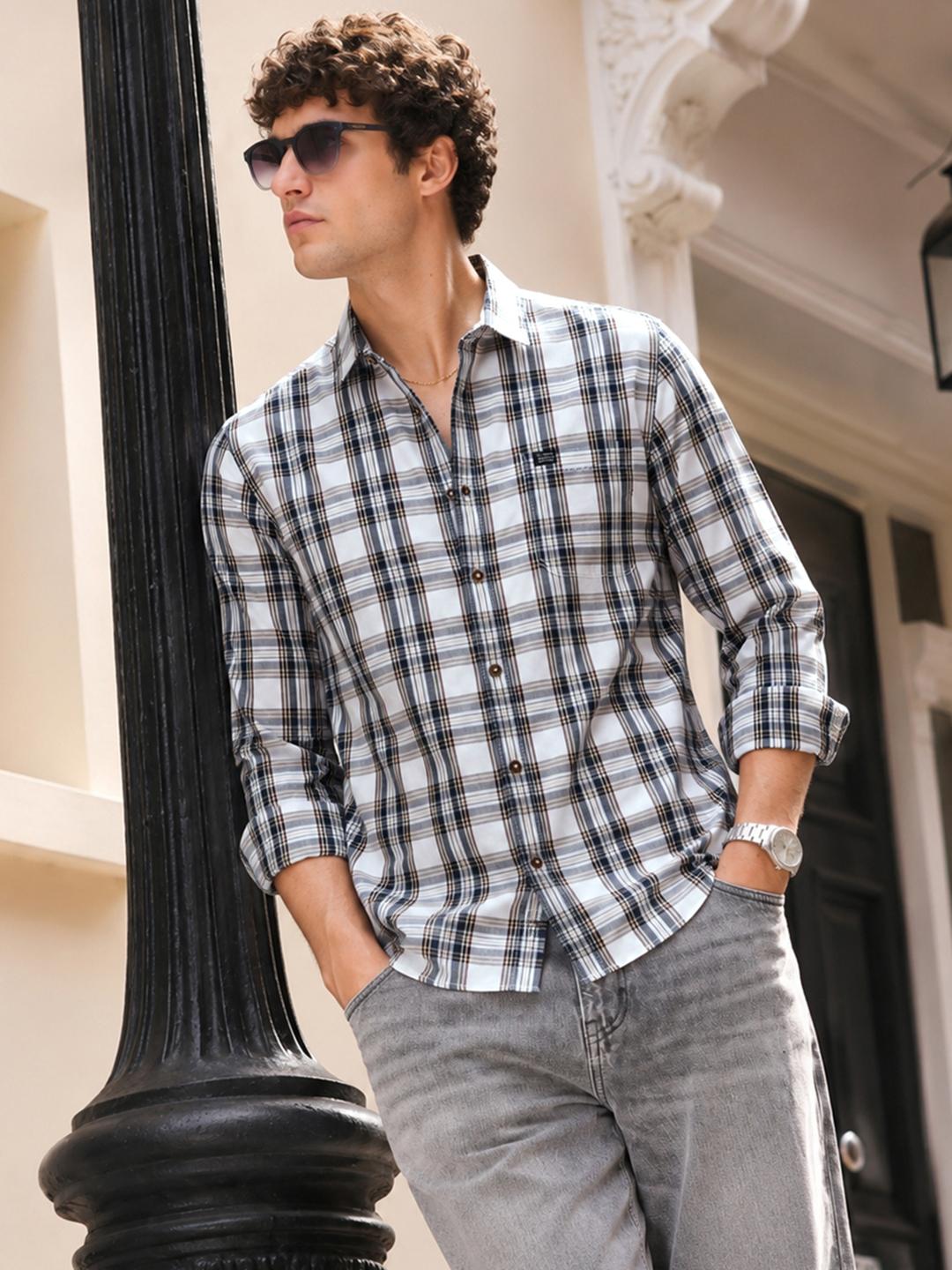 The Indian Garage Co Men Checked Casual Shirt - Image 1