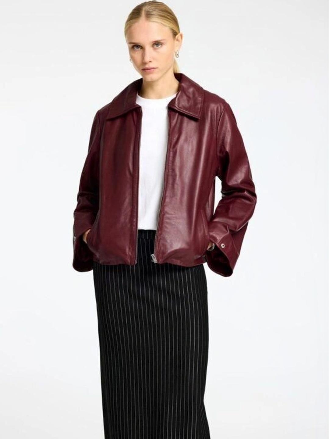 URBAN SKULL Unisex Leather Leather Jacket - Image 1