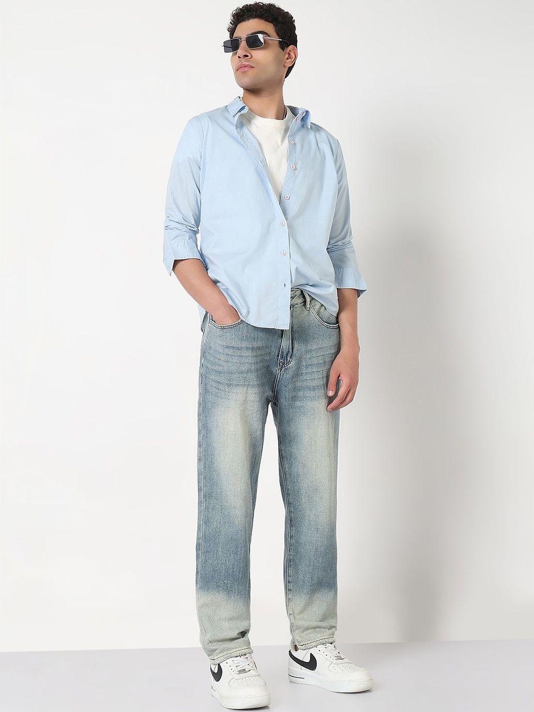 SHOWOFFFF Men Straight Fit Low-Rise Acid Wash Jeans - Image 1