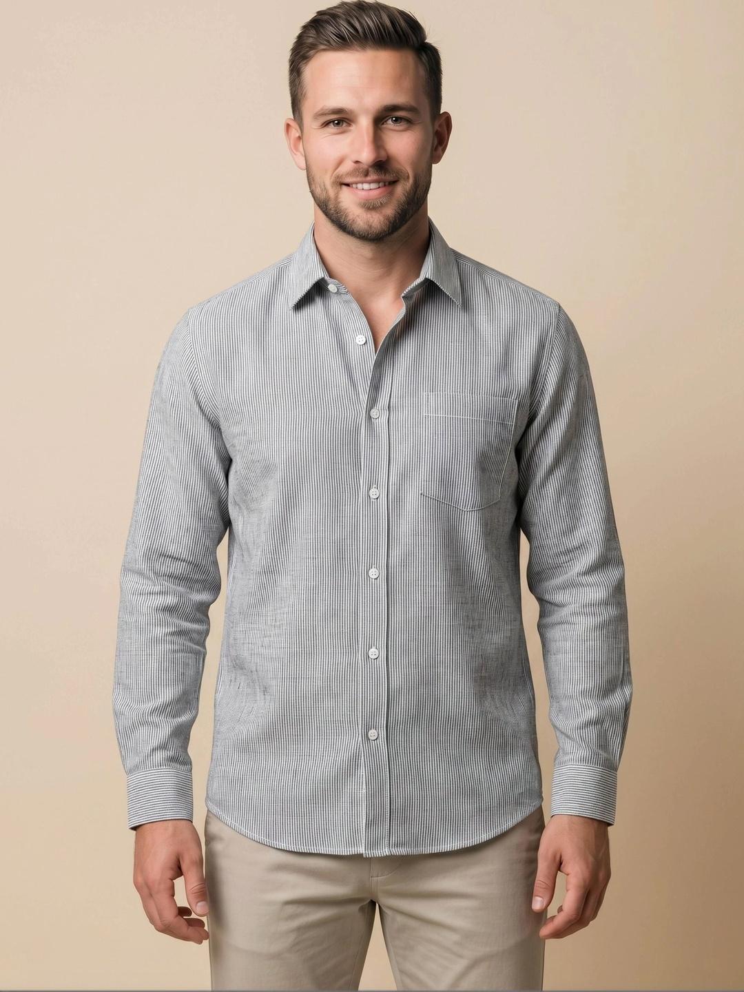 Mast & Harbour Men Standard Striped Shirt - Image 1