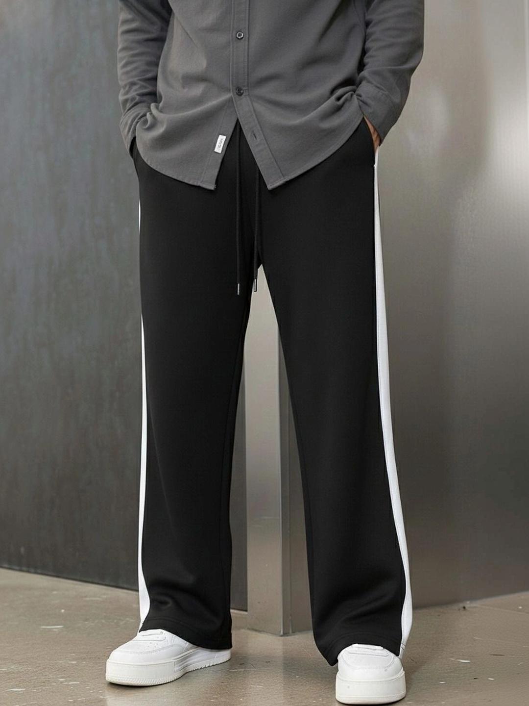 IRONDYE Men Striped Mid-Rise Trousers - Image 1