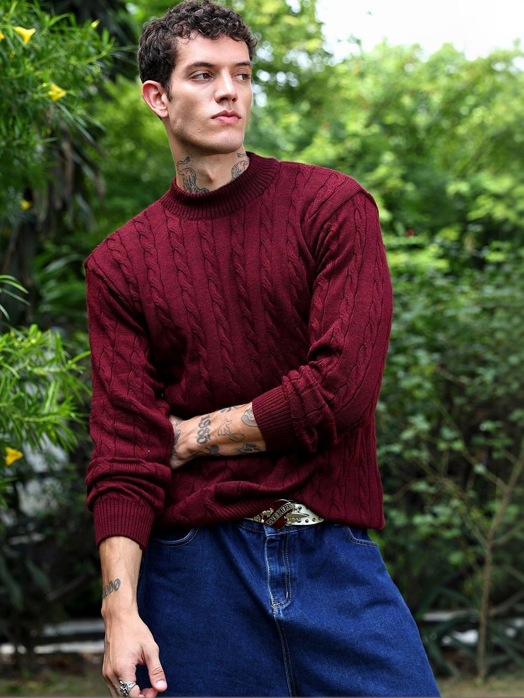 Roadster Men Cable Knit Pullover - Image 1