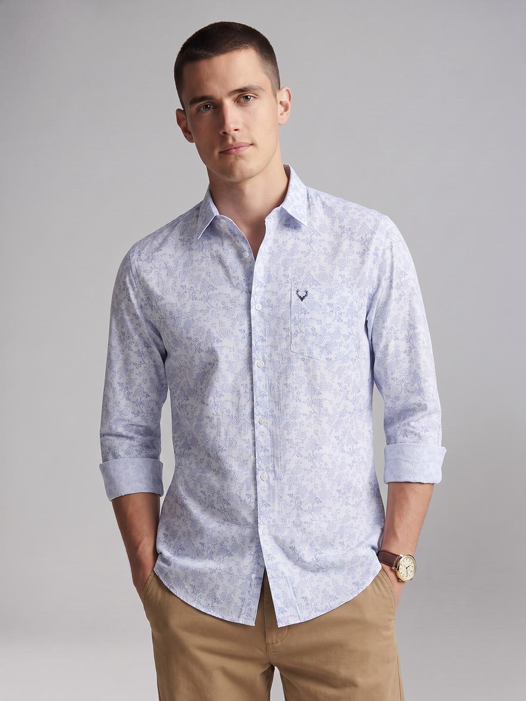 Allen Solly Classic Floral Printed Pure Cotton Casual Shirt - Image 1