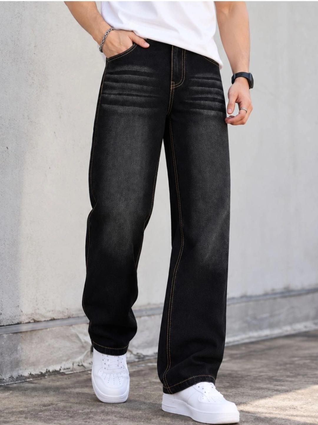 ZUSH Men Mid-Rise Low Distress Non Stretch Baggy Jeans - Image 1
