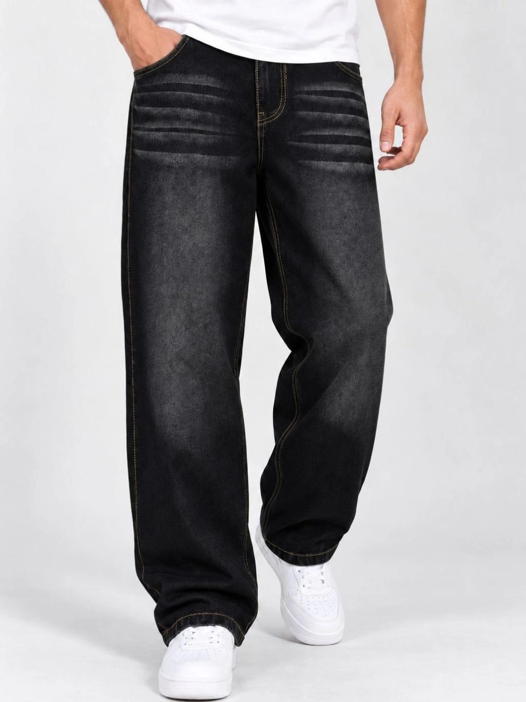 ZUSH Men Mid-Rise Low Distress Non Stretch Baggy Jeans - Image 1