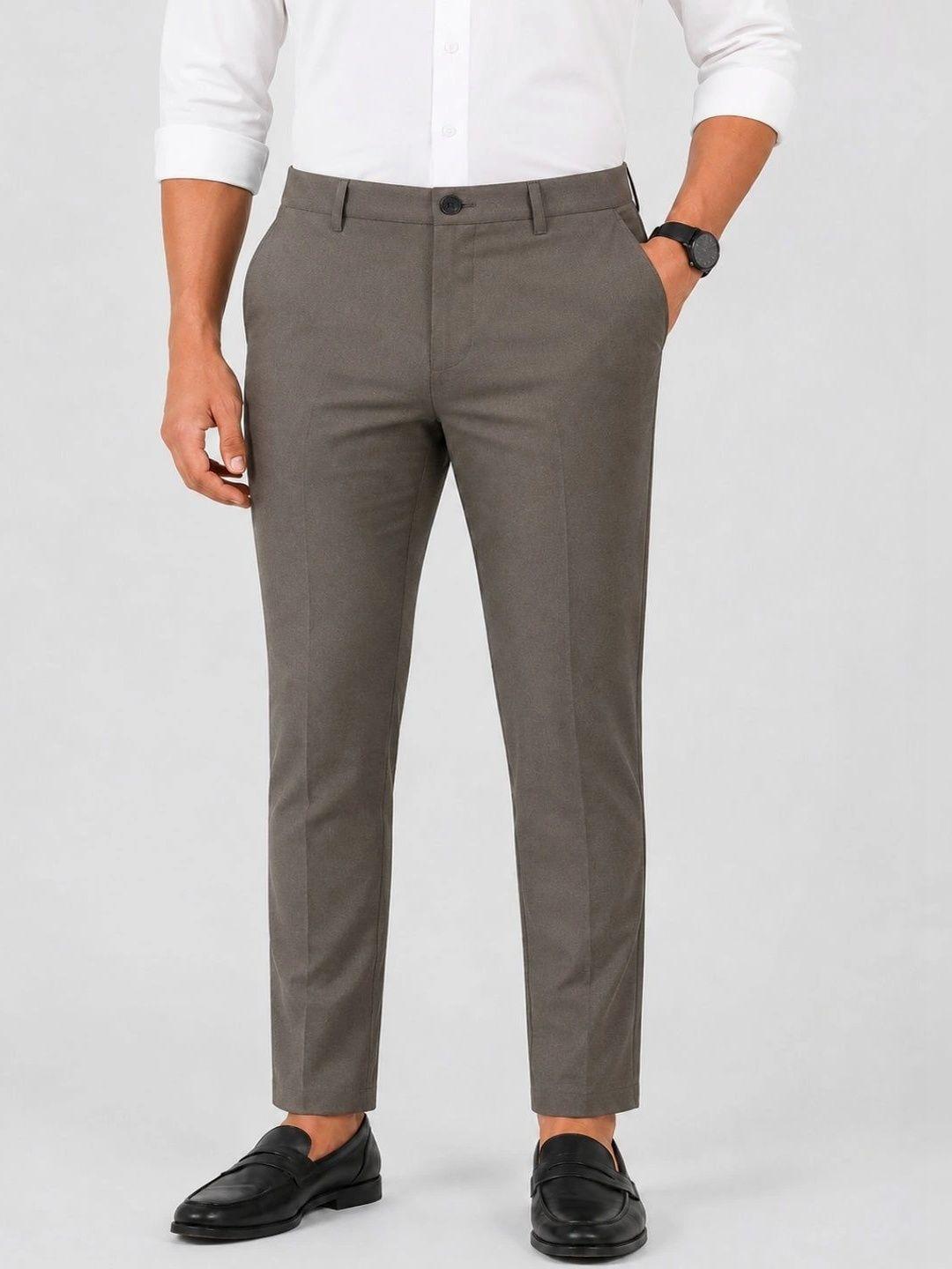 JACK WILLIAMS Men Regular Fit Mocha Brown Makkhan Trousers - Image 1