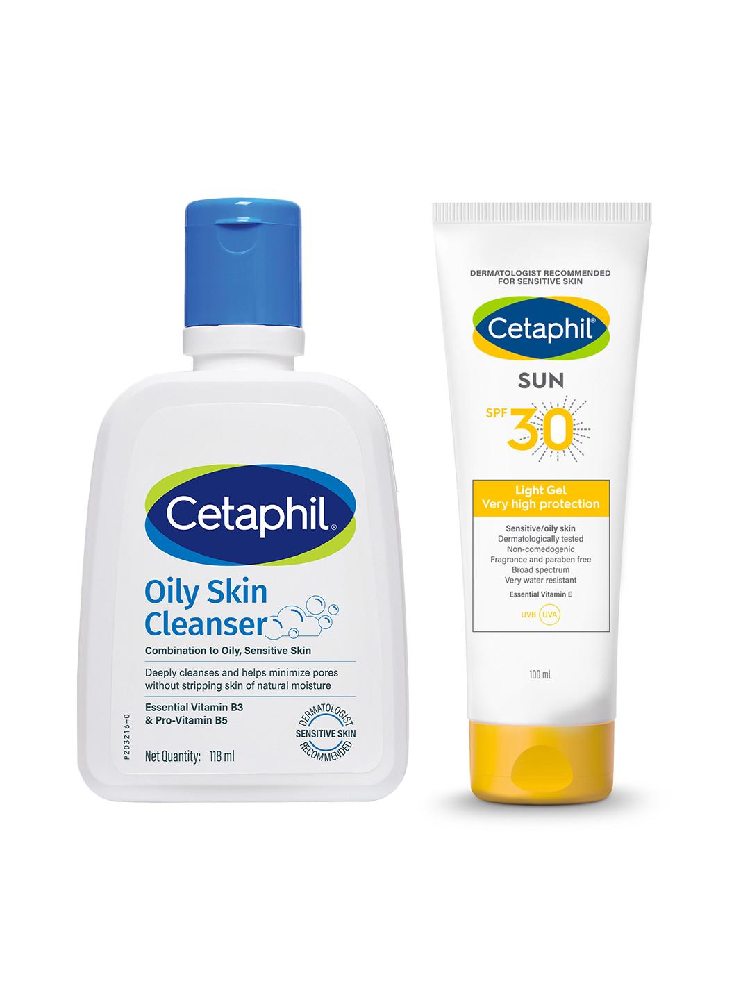Cetaphil Set of Sun SPF30 Sunscreen Gel 100ml & Oily Skin Cleanser - Image 1