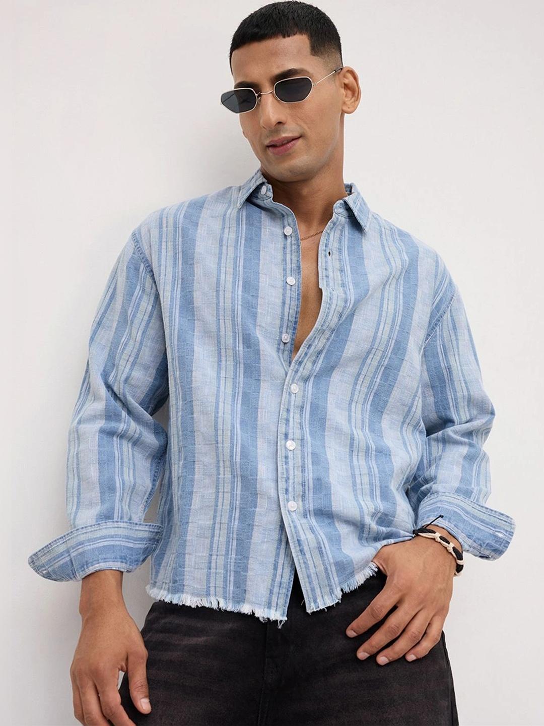 VASTRADO Men Classic Boxy Striped Shirt - Image 1